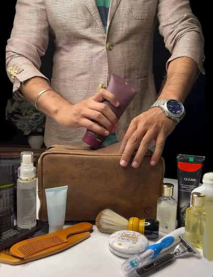 Cuir Trousse De Toilette Homme Voyage - Maquillage Trousse Toilette Femme