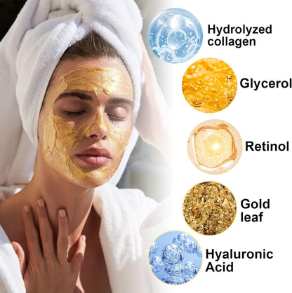 Masque D'Or Au Retinol,Rétinol Venin De Serpent Masque D'Or,Masque Facial Anti-Âge,Masque Visage D'Or,Retinol Snake Venom Gold Mask,Rejuvenating Gold Peel off Mask,Anti-Aging Gold Face Mask