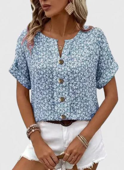 Blusa Estiva Floreale in Cotone per Ogni Occasione
