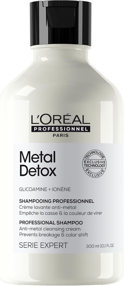 L'OREAL PROFESSIONNEL - Crème Lavante Metal Detox - Shampoing Anti-Casse & Anti-Metal - +67% De Nutrition - Empêche La Couleur De Virer - Sans Sulfate - Cheveux Secs, Abîmés & Cassants - 300 Ml
