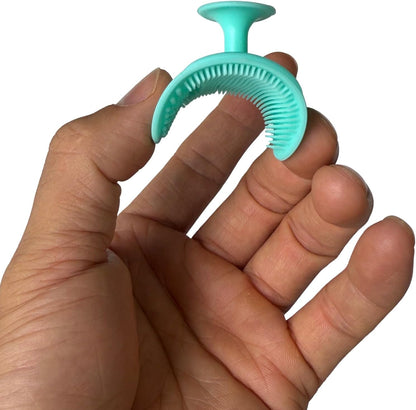 Brosse Visage Manuelle Silicone Et Brosse Exfoliante Pour Adultes，Brosse De Bain Cuir Chevelu Bebe，Brosse De Massage Bebe，Brosse À Bébé Pour Cradle Cap，Brosse En Silicone Souple (Bleu+Rose+Vert)