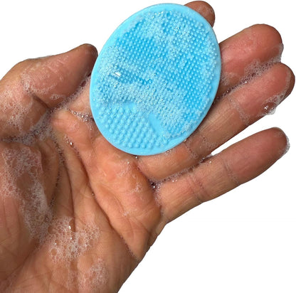 Brosse Visage Manuelle Silicone Et Brosse Exfoliante Pour Adultes，Brosse De Bain Cuir Chevelu Bebe，Brosse De Massage Bebe，Brosse À Bébé Pour Cradle Cap，Brosse En Silicone Souple (Bleu+Rose+Vert)