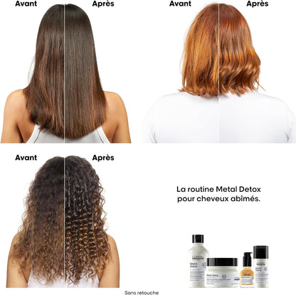 L'OREAL PROFESSIONNEL - Crème Lavante Metal Detox - Shampoing Anti-Casse & Anti-Metal - +67% De Nutrition - Empêche La Couleur De Virer - Sans Sulfate - Cheveux Secs, Abîmés & Cassants - 300 Ml