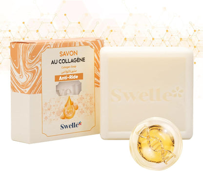 Savon Collagène 100 Gr 1Pc Savon Solide Hydratant & Nettoyant | Peau Sèche & Sensible | Usage Quotidien | Nettoyant Visage Doux - Peut Être Utilisé Avec De L'Acide Hyaluronique