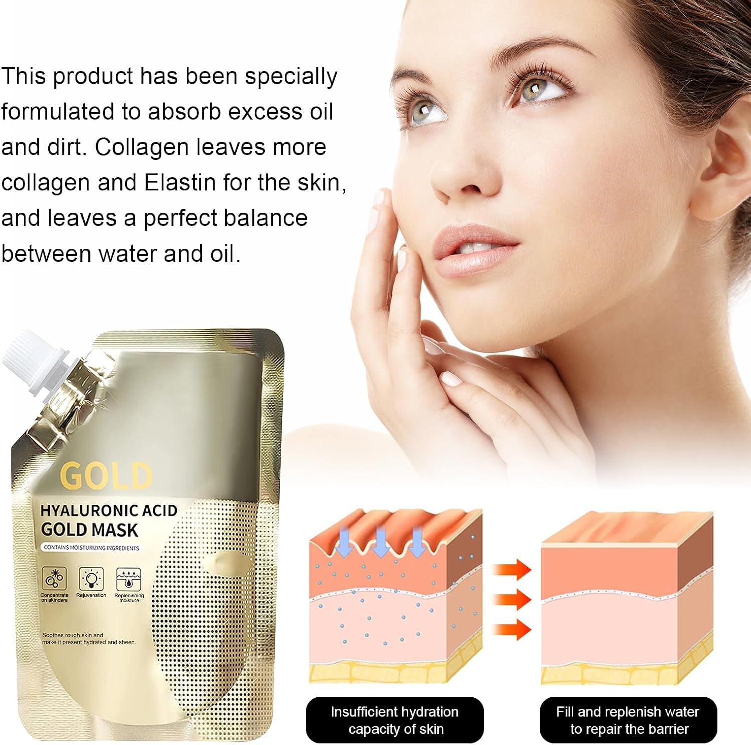 Masque D'Or Au Retinol,Rétinol Venin De Serpent Masque D'Or,Masque Facial Anti-Âge,Masque Visage D'Or,Retinol Snake Venom Gold Mask,Rejuvenating Gold Peel off Mask,Anti-Aging Gold Face Mask