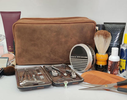 Cuir Trousse De Toilette Homme Voyage - Maquillage Trousse Toilette Femme