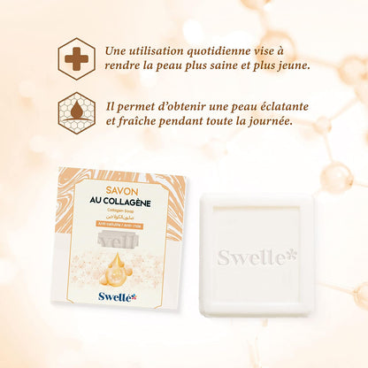 Savon Collagène 100 Gr 1Pc Savon Solide Hydratant & Nettoyant | Peau Sèche & Sensible | Usage Quotidien | Nettoyant Visage Doux - Peut Être Utilisé Avec De L'Acide Hyaluronique