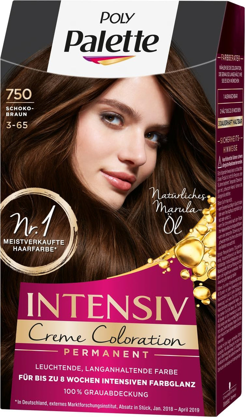 Crème Intensive Coloration 3-65/750 Châtain Chocolat Niveau 3 (3 X 115 Ml) Coloration Permanente Jusqu'À 8 Semaines De Brillance Intense Et Couverture À 100% Des Cheveux Blancs