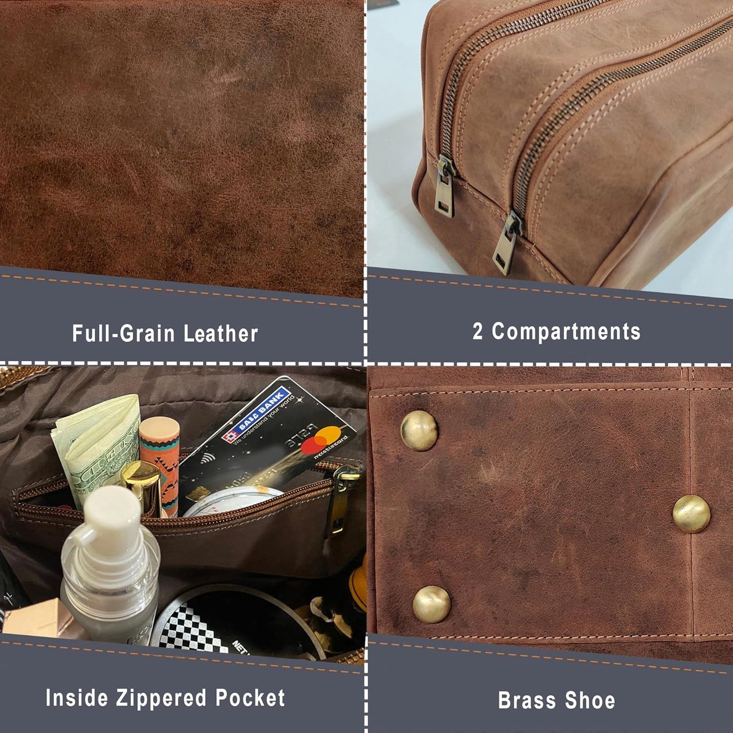 Cuir Trousse De Toilette Homme Voyage - Maquillage Trousse Toilette Femme