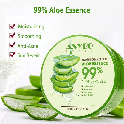 300X2 ML Gel D'Aloe Vera Naturel -Crème Hydratante Bio, Apaisante Et Hydratante, Réparatrice Coups De Soleil Et Cicatrices, Soin Visage Corps Cheveux